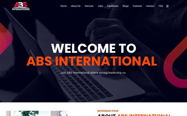 ABS International homepage