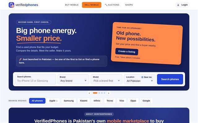 VerifiedPhones homepage
